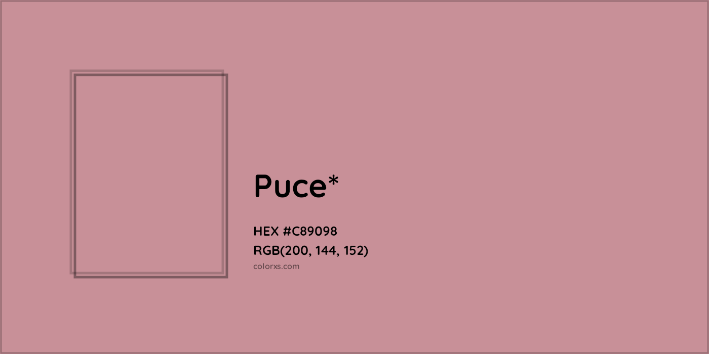 HEX #C89098 Color Name, Color Code, Palettes, Similar Paints, Images