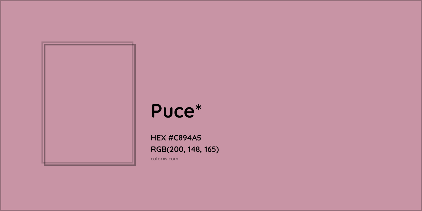 HEX #C894A5 Color Name, Color Code, Palettes, Similar Paints, Images