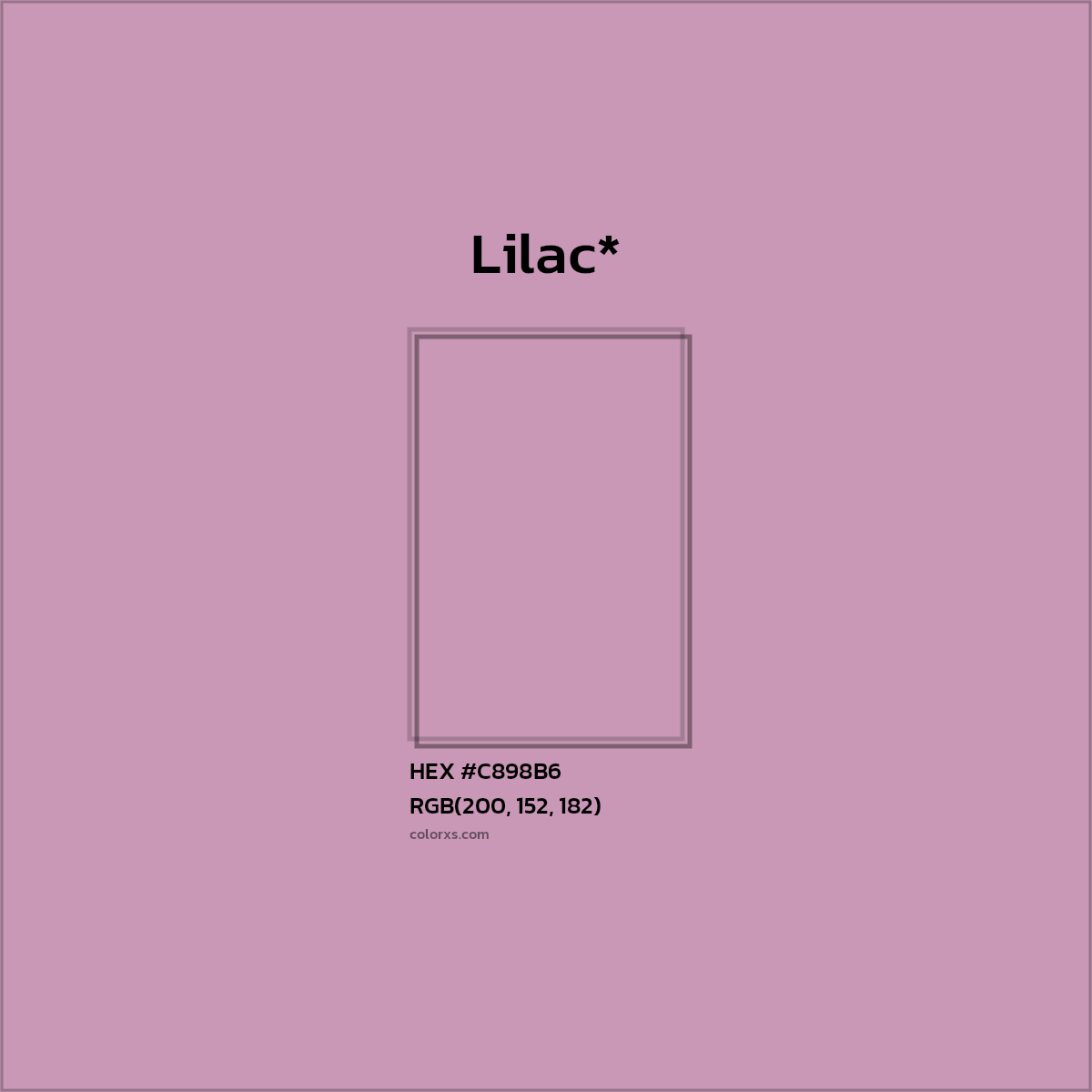 HEX #C898B6 Color Name, Color Code, Palettes, Similar Paints, Images