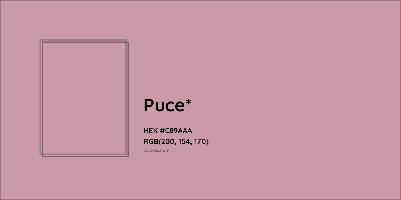 HEX #C89AAA Color Name, Color Code, Palettes, Similar Paints, Images