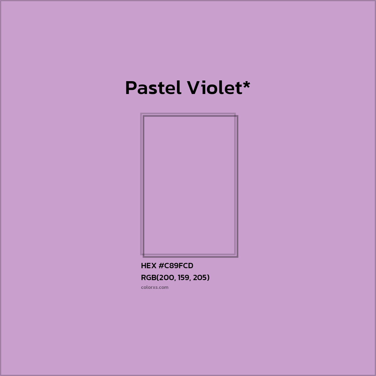 HEX #C89FCD Color Name, Color Code, Palettes, Similar Paints, Images