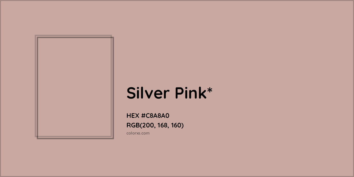 HEX #C8A8A0 Color Name, Color Code, Palettes, Similar Paints, Images