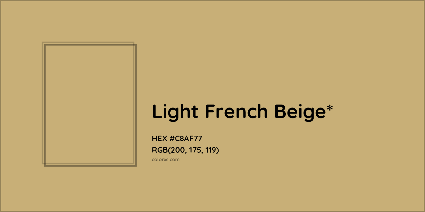 HEX #C8AF77 Color Name, Color Code, Palettes, Similar Paints, Images