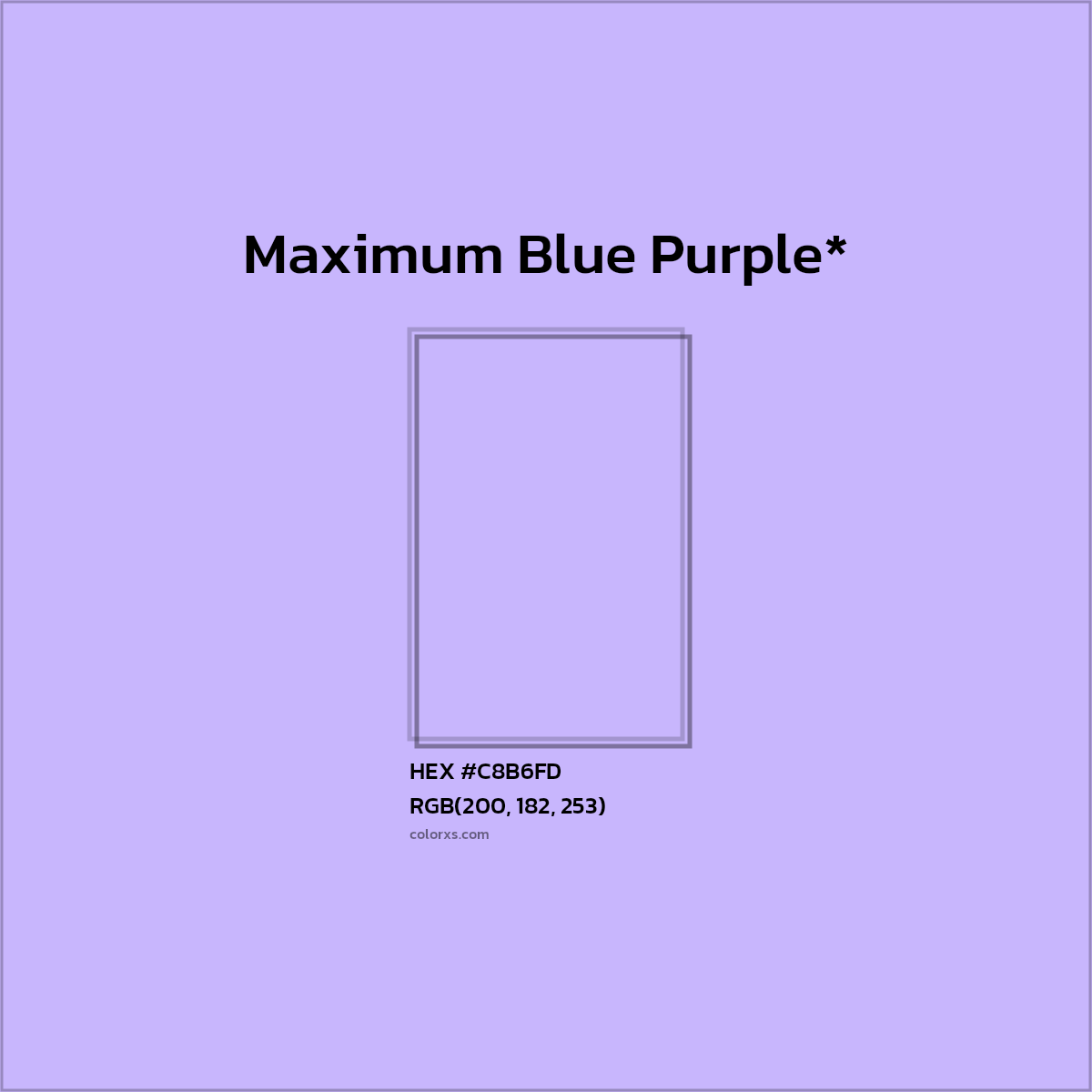 HEX #C8B6FD Color Name, Color Code, Palettes, Similar Paints, Images