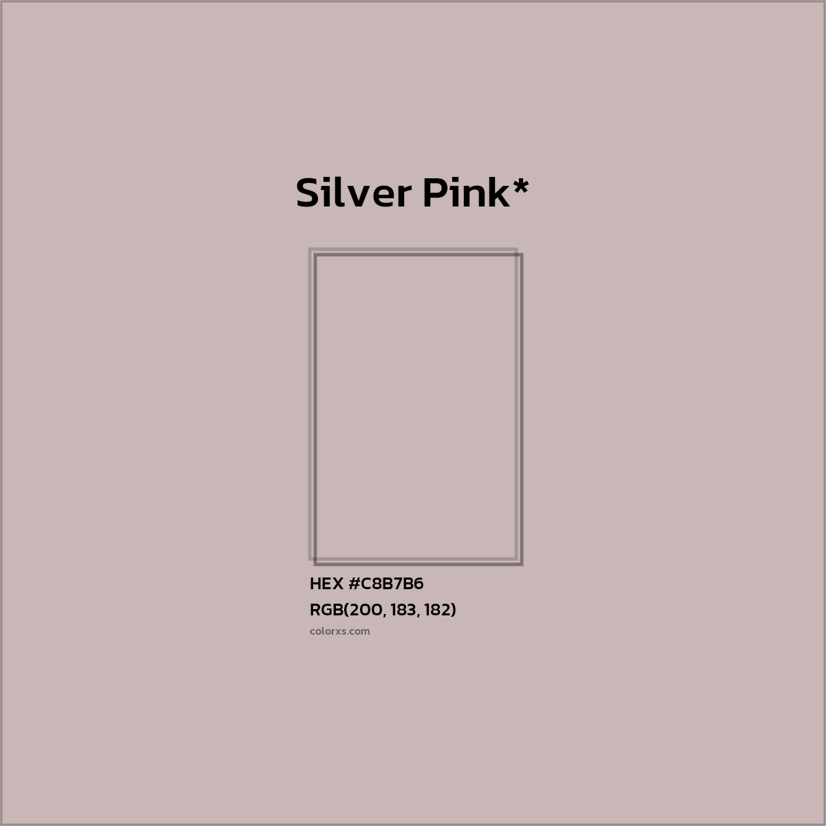 HEX #C8B7B6 Color Name, Color Code, Palettes, Similar Paints, Images