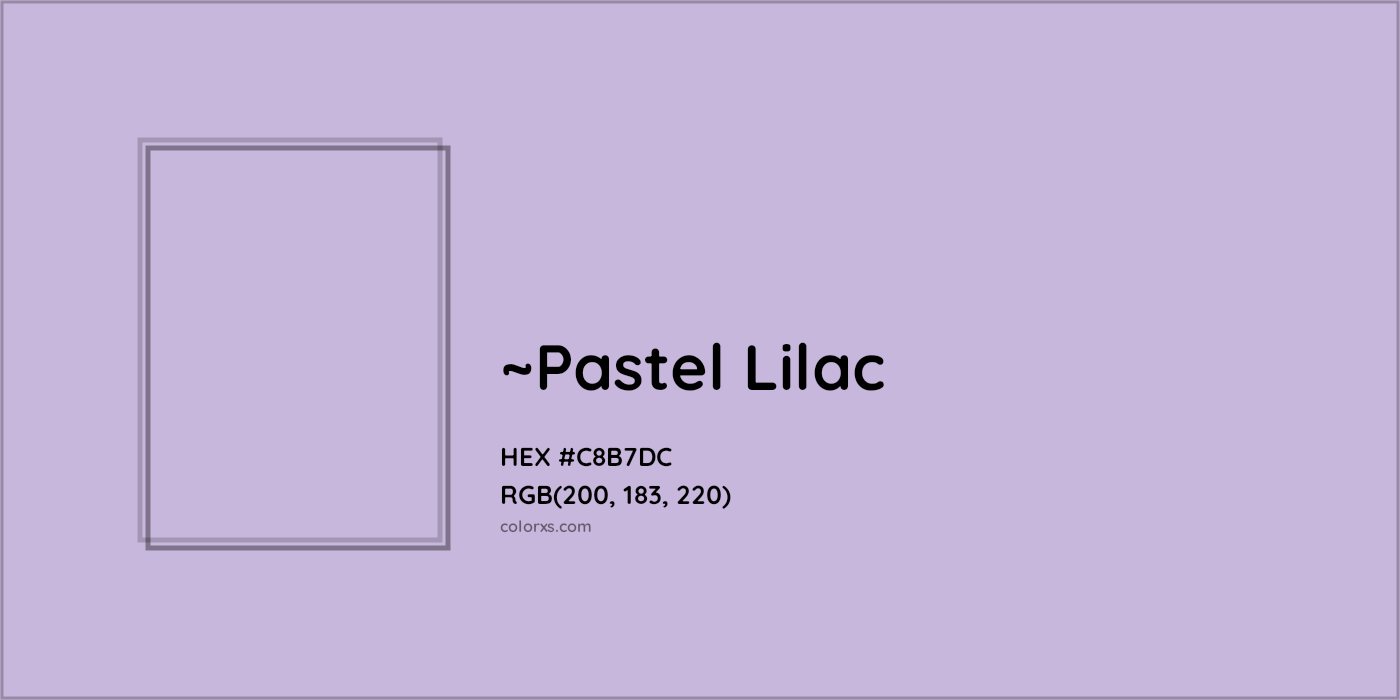 HEX #C8B7DC Color Name, Color Code, Palettes, Similar Paints, Images
