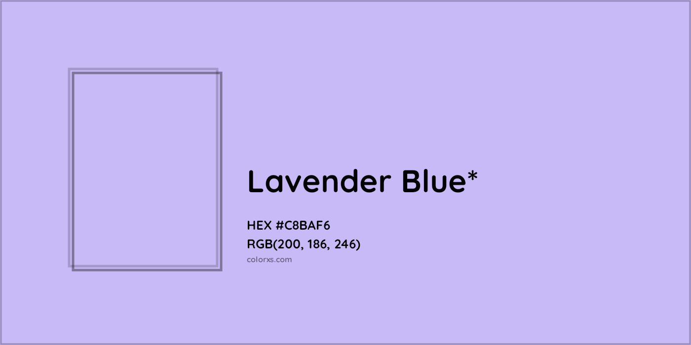 HEX #C8BAF6 Color Name, Color Code, Palettes, Similar Paints, Images