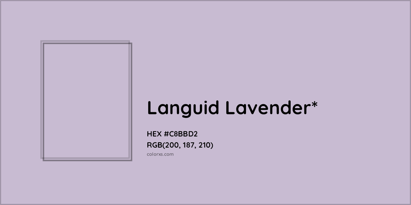 HEX #C8BBD2 Color Name, Color Code, Palettes, Similar Paints, Images