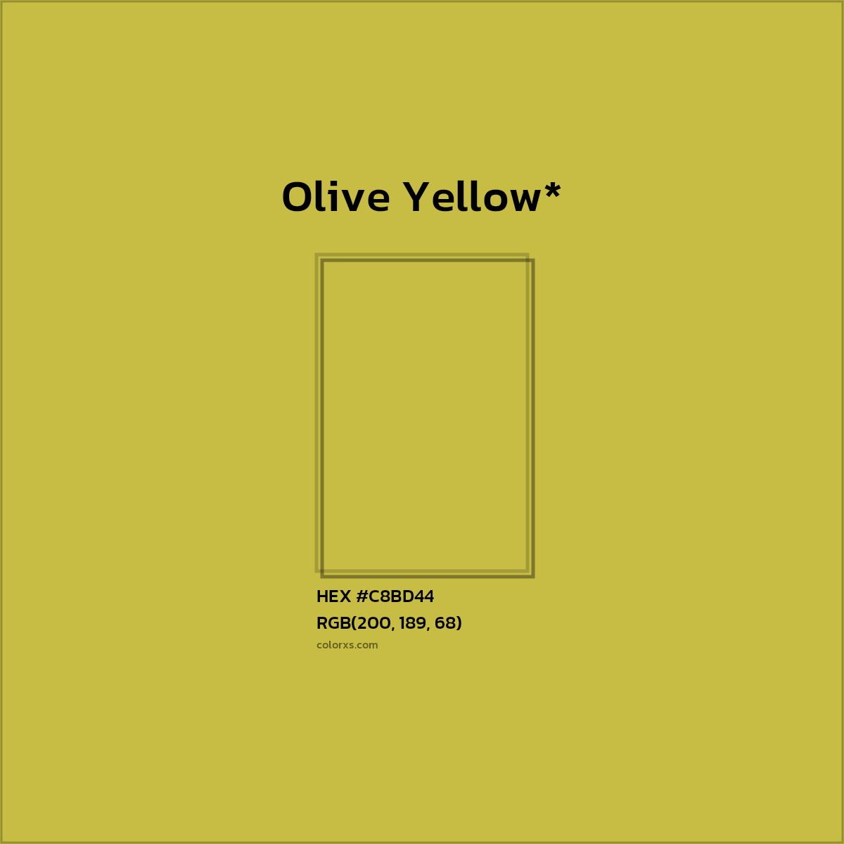 HEX #C8BD44 Color Name, Color Code, Palettes, Similar Paints, Images