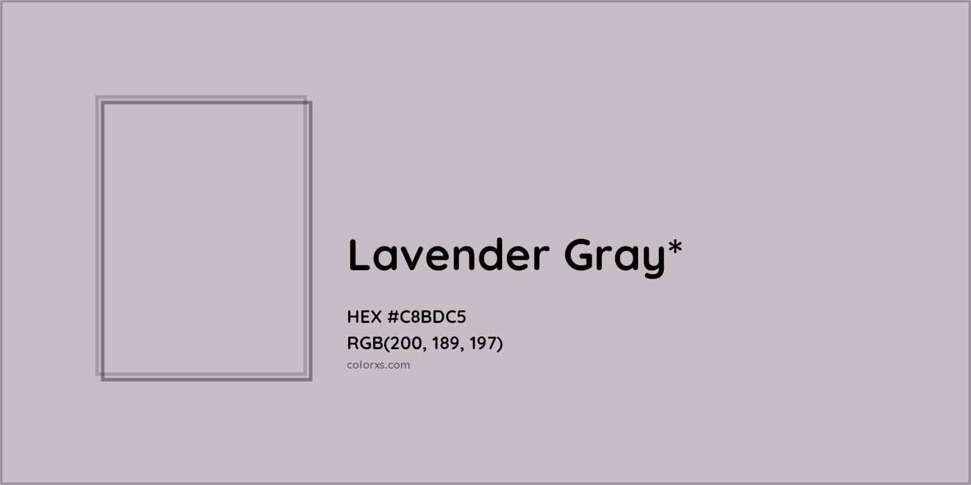 HEX #C8BDC5 Color Name, Color Code, Palettes, Similar Paints, Images