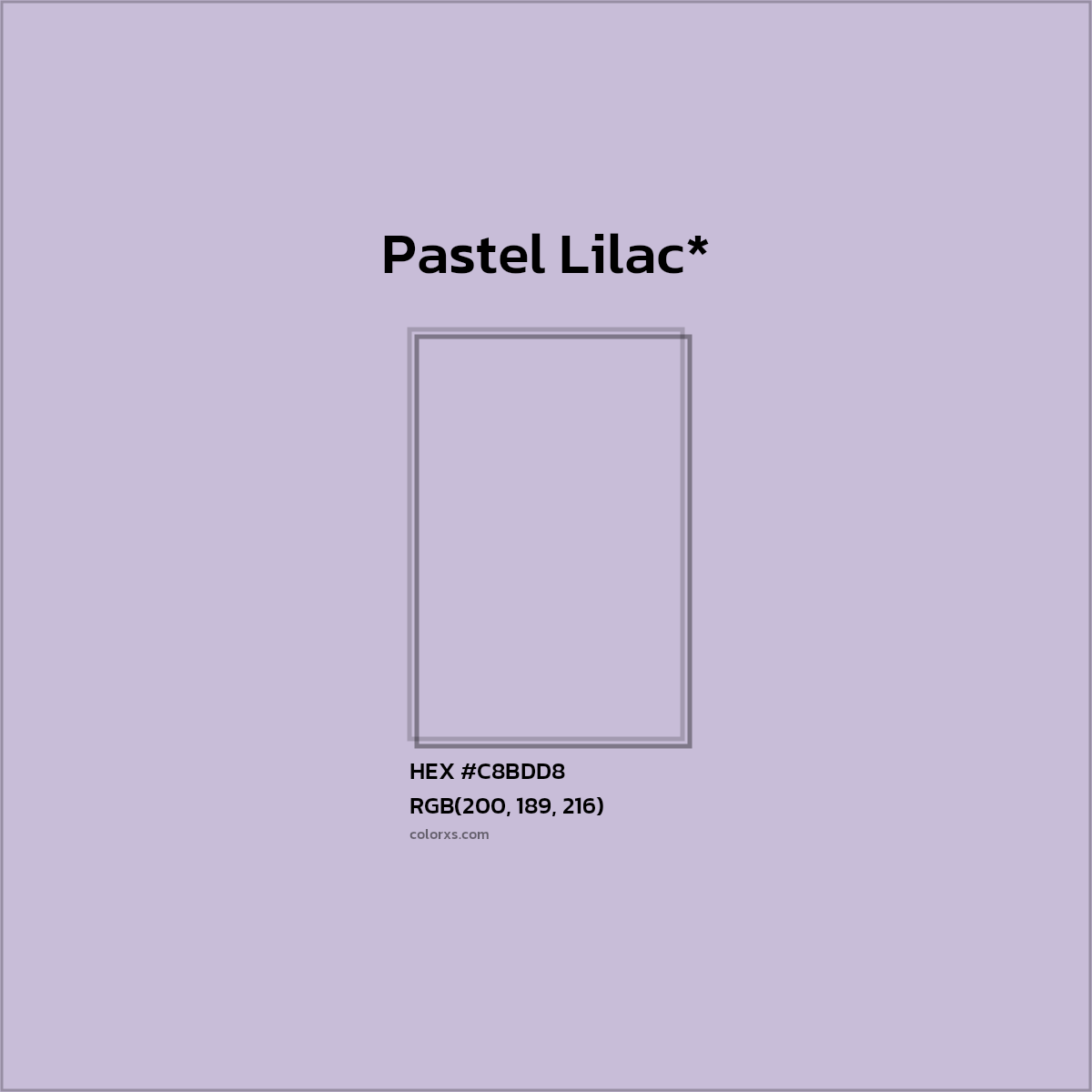 HEX #C8BDD8 Color Name, Color Code, Palettes, Similar Paints, Images