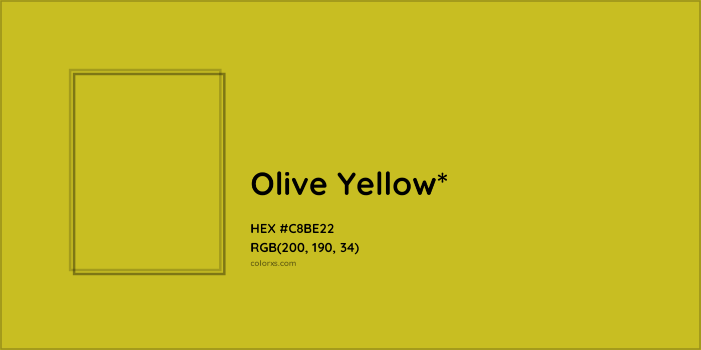 HEX #C8BE22 Color Name, Color Code, Palettes, Similar Paints, Images