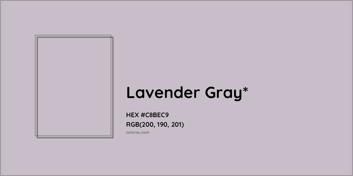 HEX #C8BEC9 Color Name, Color Code, Palettes, Similar Paints, Images