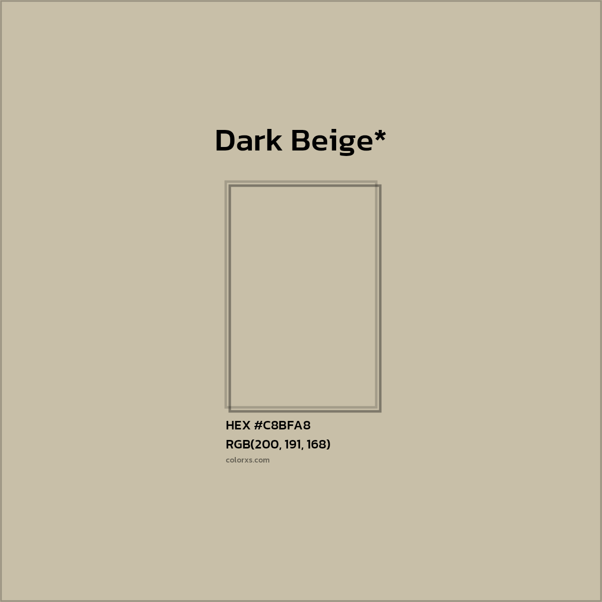 HEX #C8BFA8 Color Name, Color Code, Palettes, Similar Paints, Images