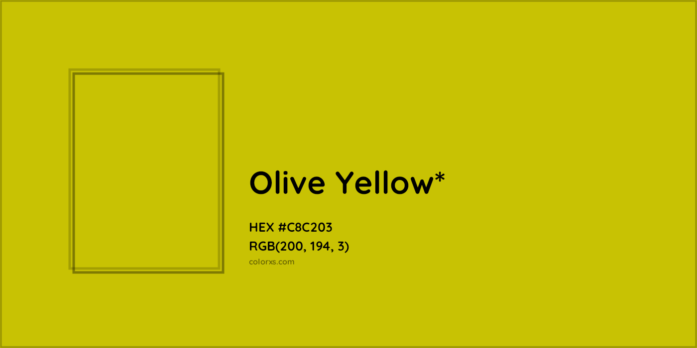 HEX #C8C203 Color Name, Color Code, Palettes, Similar Paints, Images
