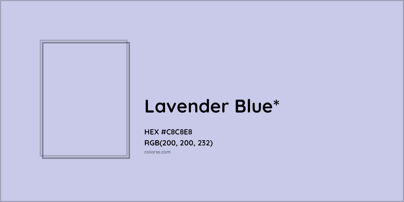 HEX #C8C8E8 Color Name, Color Code, Palettes, Similar Paints, Images
