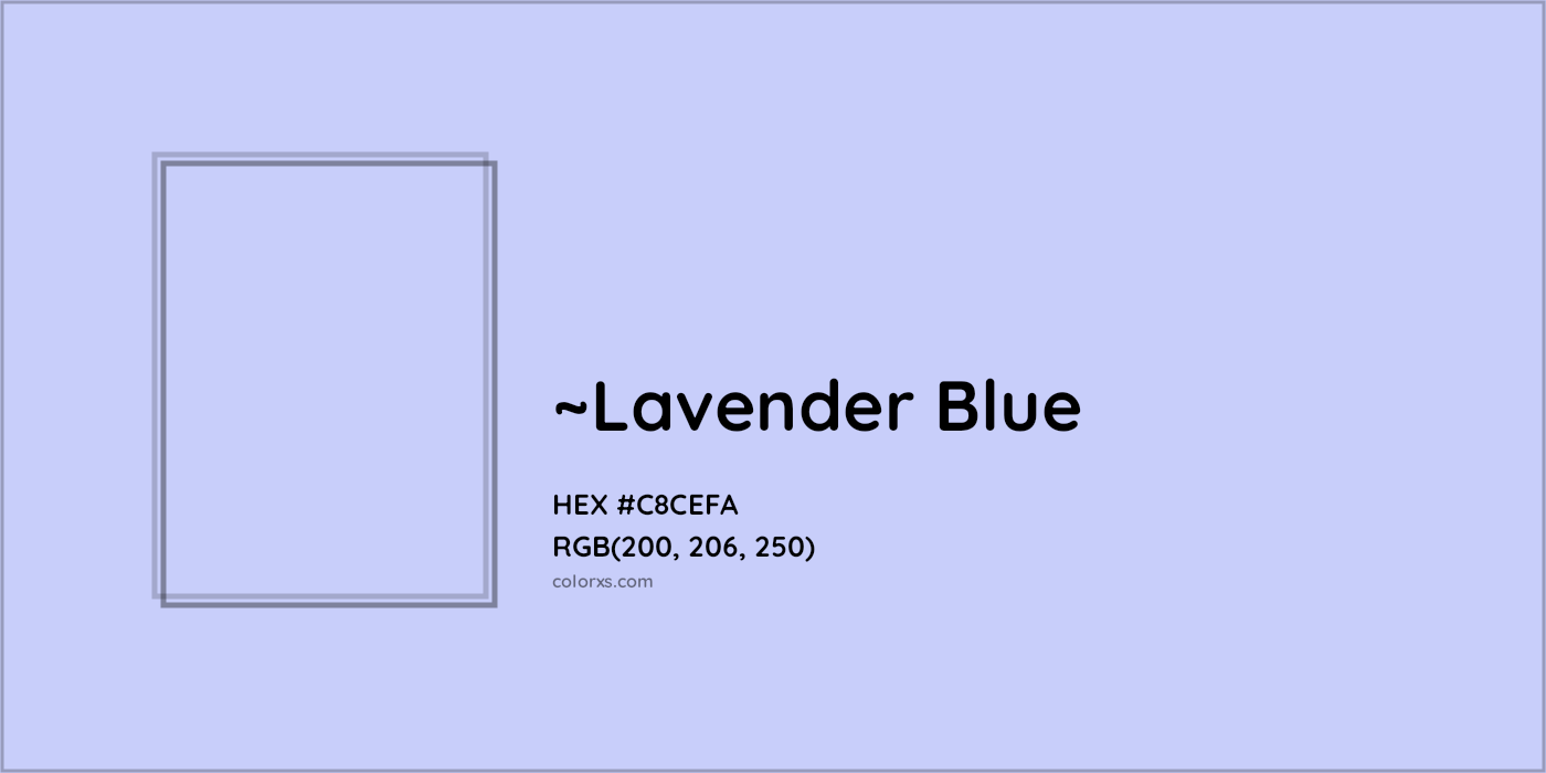 HEX #C8CEFA Color Name, Color Code, Palettes, Similar Paints, Images
