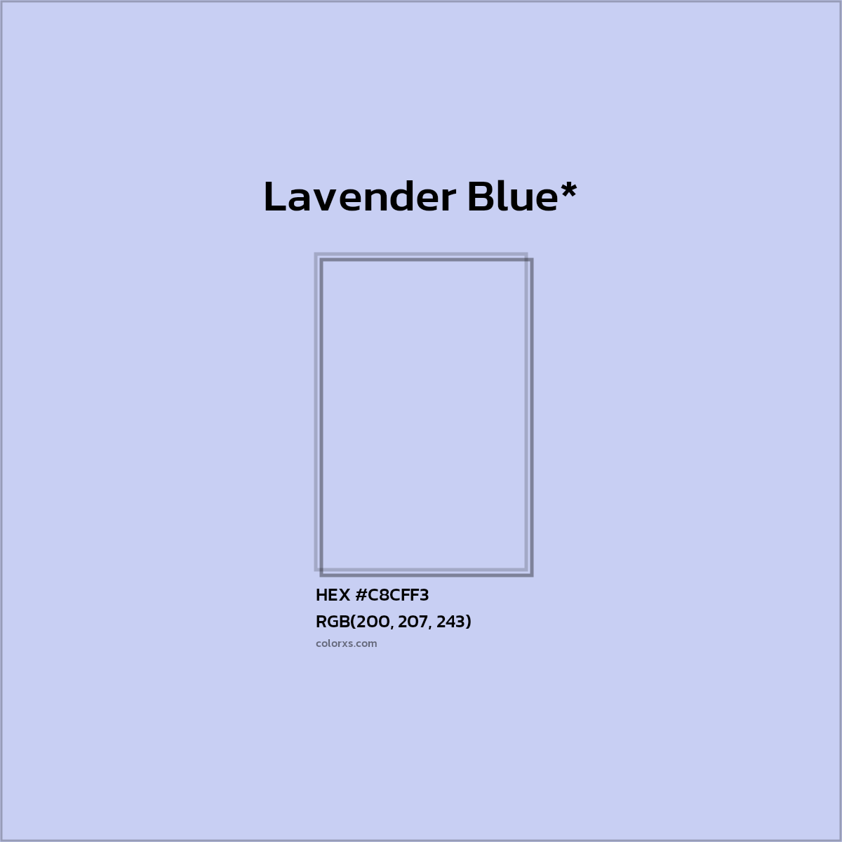 HEX #C8CFF3 Color Name, Color Code, Palettes, Similar Paints, Images