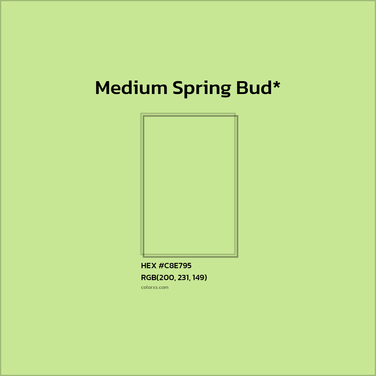 HEX #C8E795 Color Name, Color Code, Palettes, Similar Paints, Images