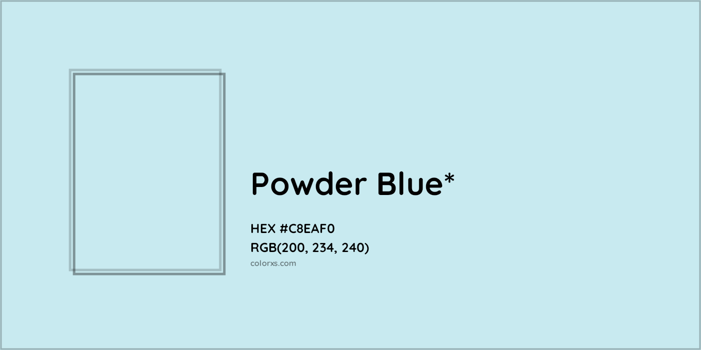 HEX #C8EAF0 Color Name, Color Code, Palettes, Similar Paints, Images