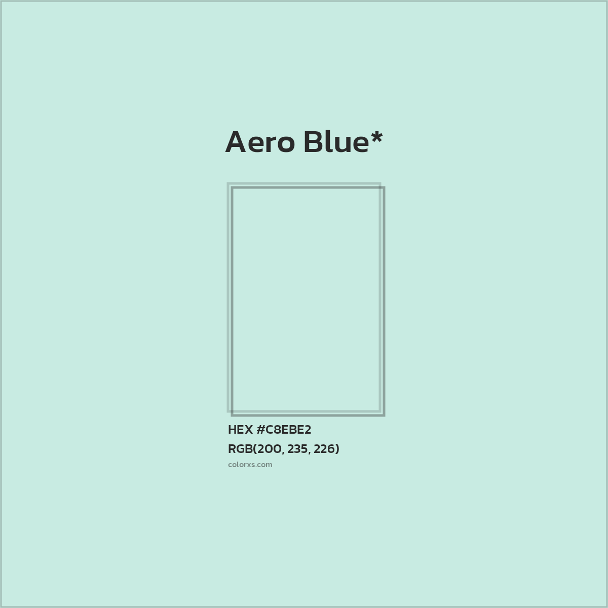 HEX #C8EBE2 Color Name, Color Code, Palettes, Similar Paints, Images