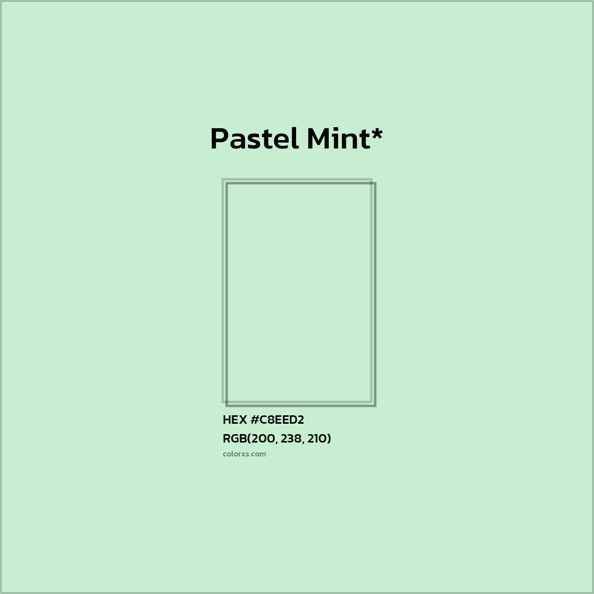 HEX #C8EED2 Color Name, Color Code, Palettes, Similar Paints, Images