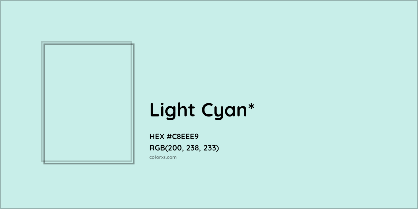 HEX #C8EEE9 Color Name, Color Code, Palettes, Similar Paints, Images