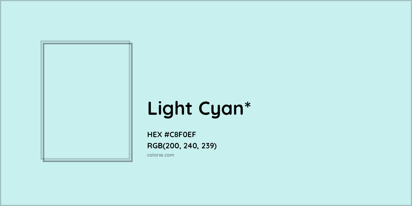 HEX #C8F0EF Color Name, Color Code, Palettes, Similar Paints, Images
