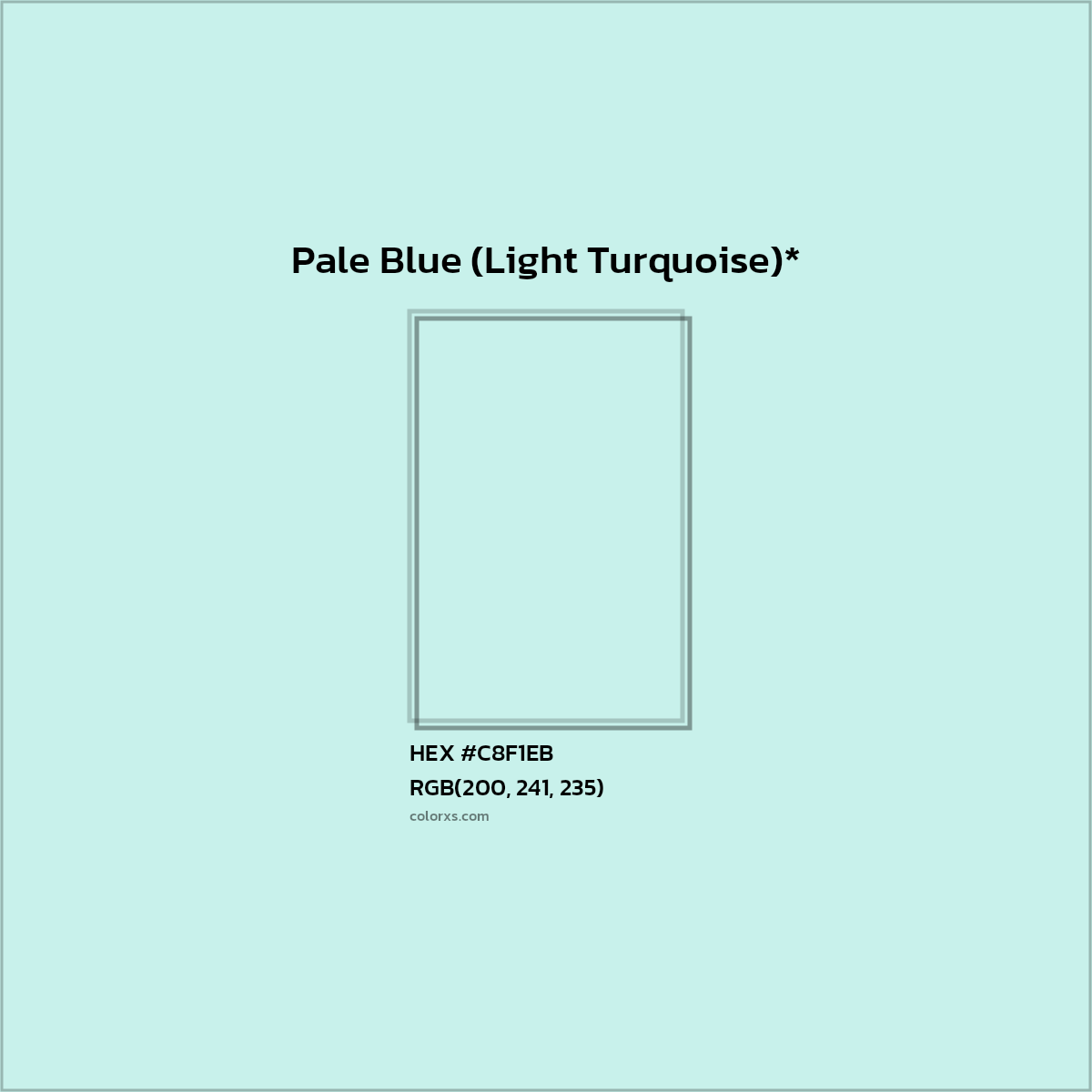 HEX #C8F1EB Color Name, Color Code, Palettes, Similar Paints, Images