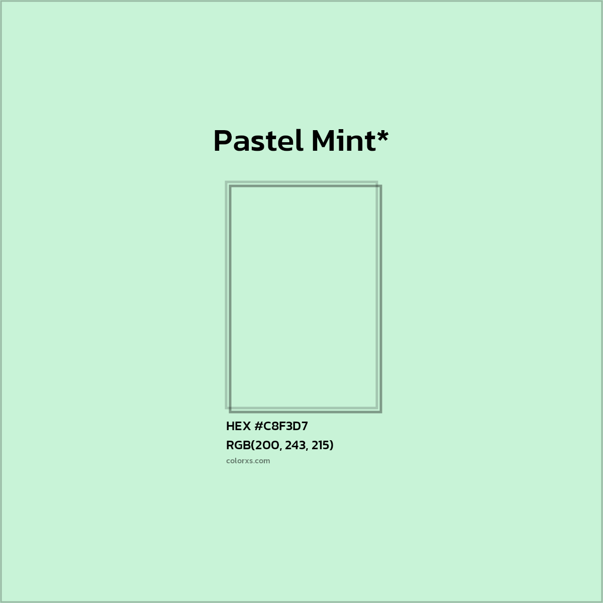 HEX #C8F3D7 Color Name, Color Code, Palettes, Similar Paints, Images