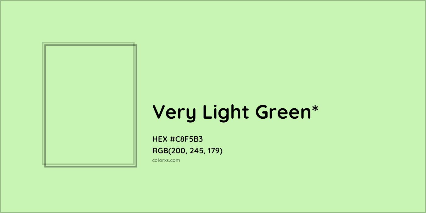 HEX #C8F5B3 Color Name, Color Code, Palettes, Similar Paints, Images