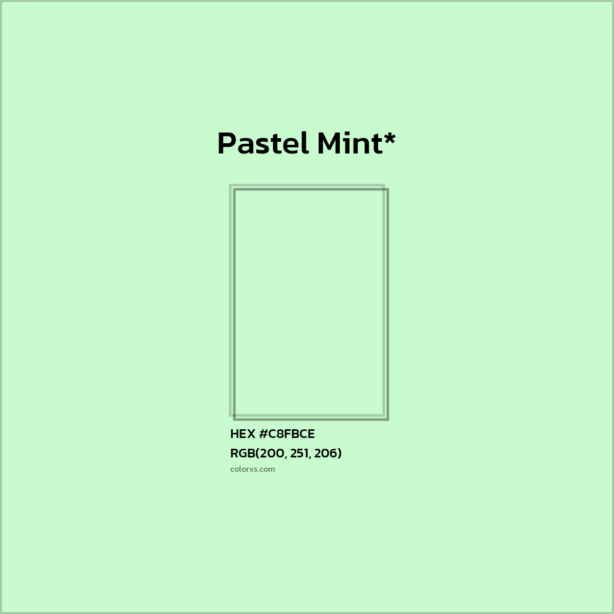 HEX #C8FBCE Color Name, Color Code, Palettes, Similar Paints, Images