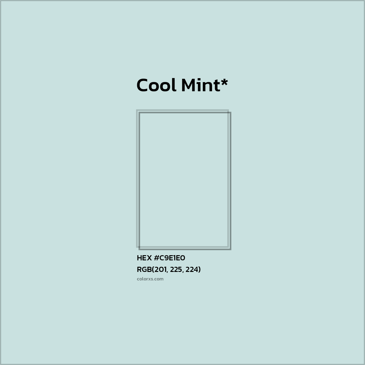 #C9E1E0 hex color. RGB, RYB, CMYK, HSL, HSV codes and color conversions. Matching color names, palettes, paints.