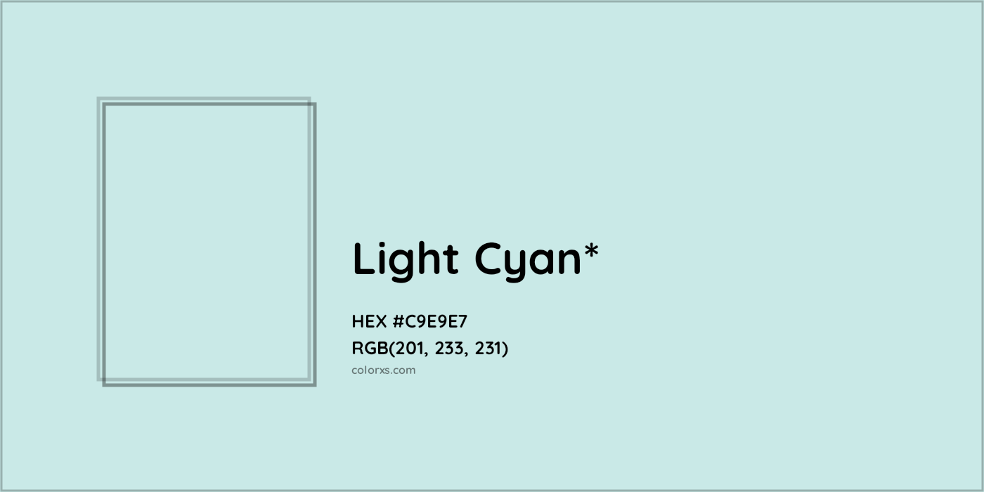 HEX #C9E9E7 Color Name, Color Code, Palettes, Similar Paints, Images