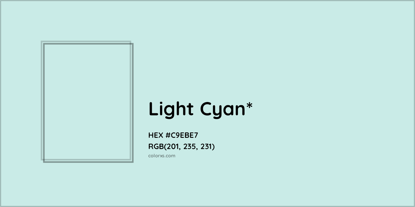 HEX #C9EBE7 Color Name, Color Code, Palettes, Similar Paints, Images