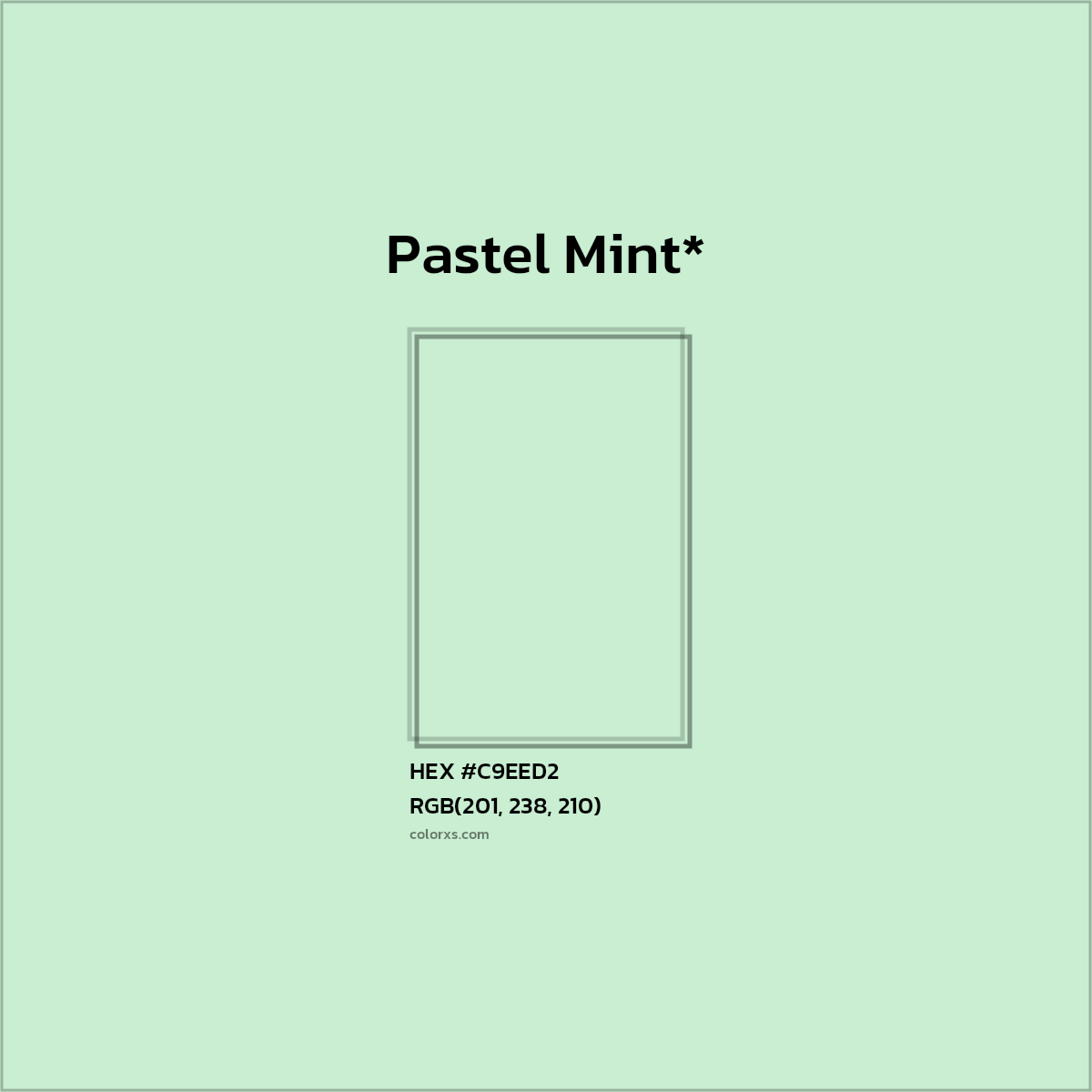 HEX #C9EED2 Color Name, Color Code, Palettes, Similar Paints, Images