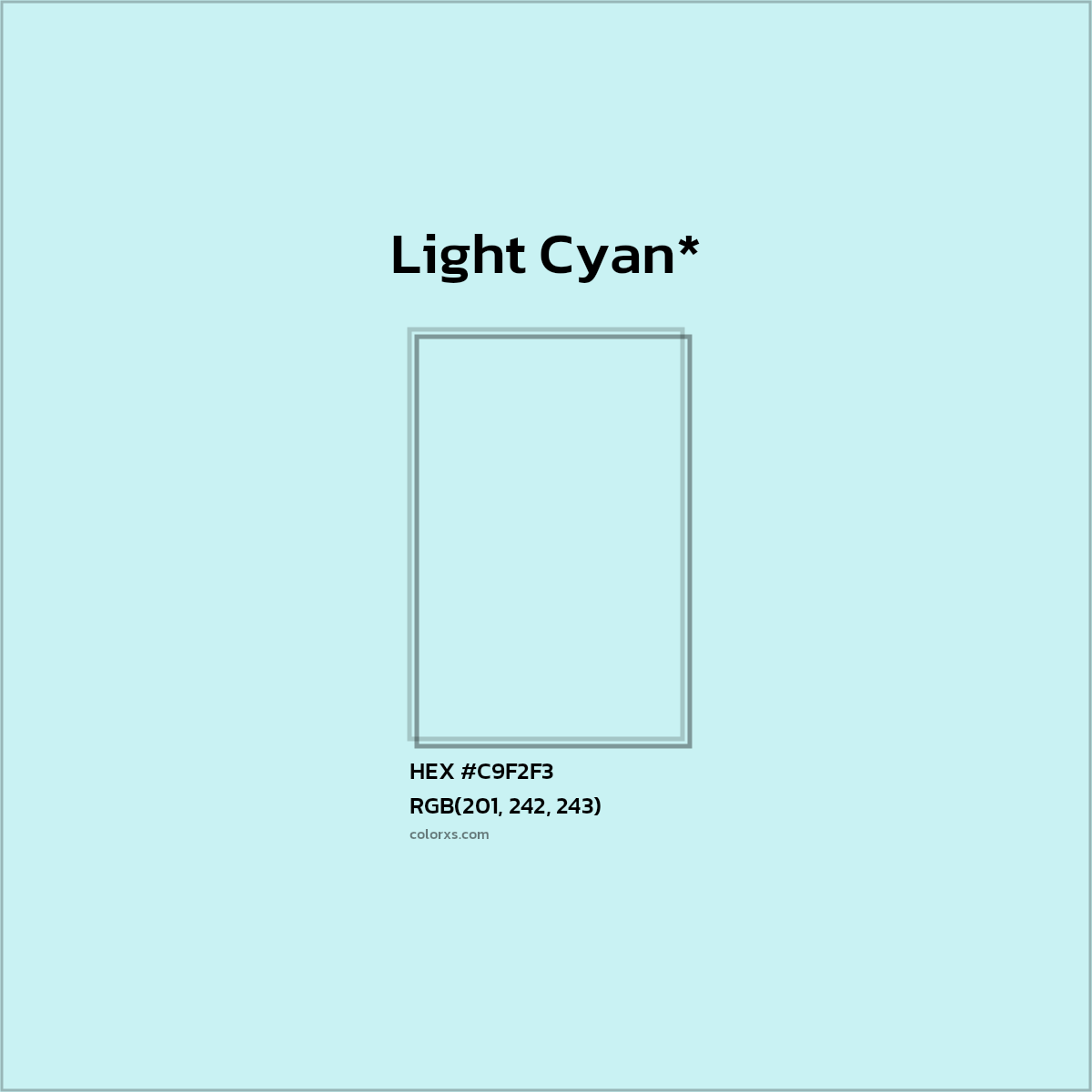 HEX #C9F2F3 Color Name, Color Code, Palettes, Similar Paints, Images