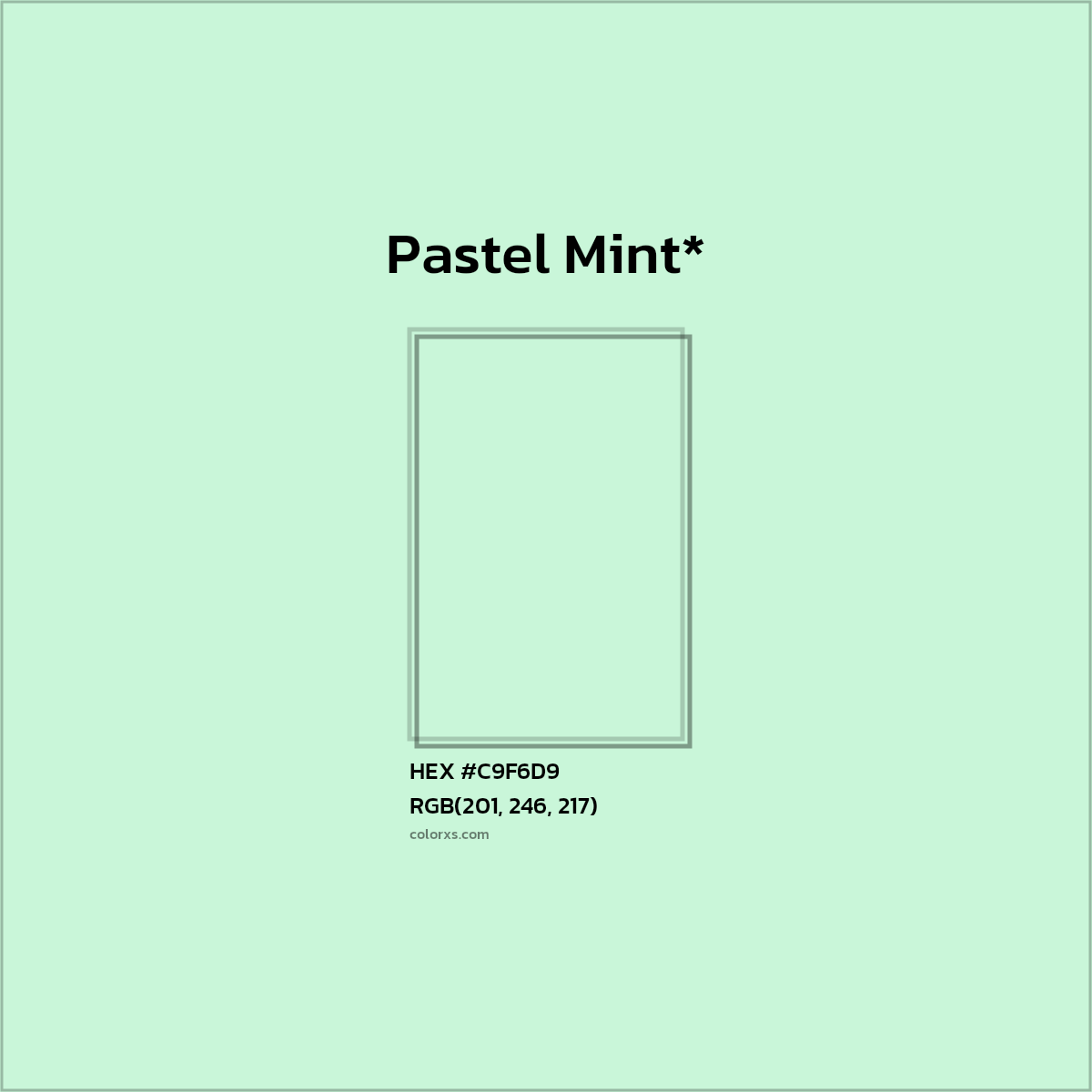 HEX #C9F6D9 Color Name, Color Code, Palettes, Similar Paints, Images