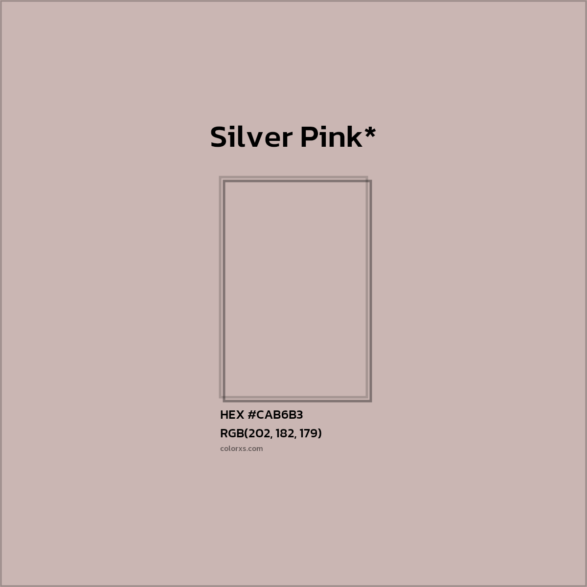 HEX #CAB6B3 Color Name, Color Code, Palettes, Similar Paints, Images