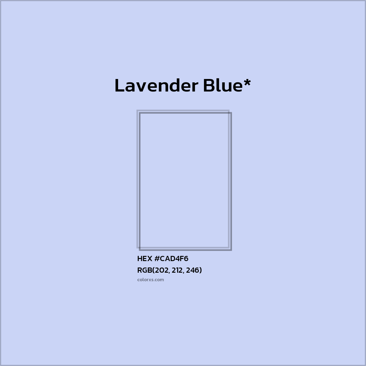HEX #CAD4F6 Color Name, Color Code, Palettes, Similar Paints, Images