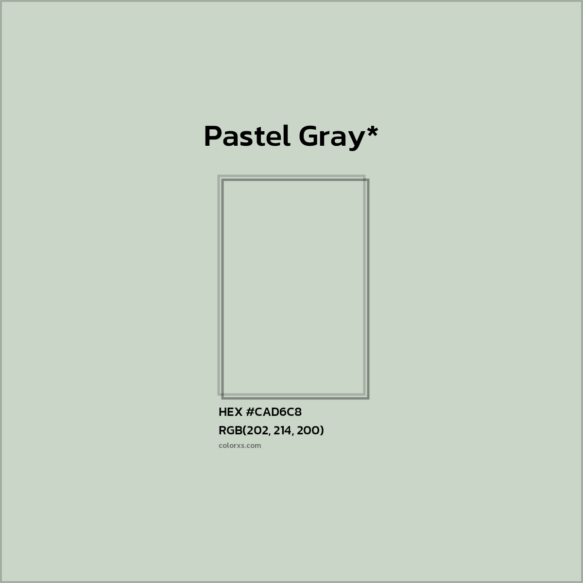 HEX #CAD6C8 Color Name, Color Code, Palettes, Similar Paints, Images