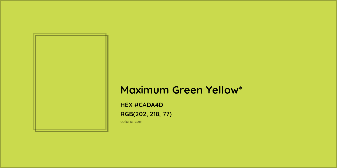 HEX #CADA4D Color Name, Color Code, Palettes, Similar Paints, Images