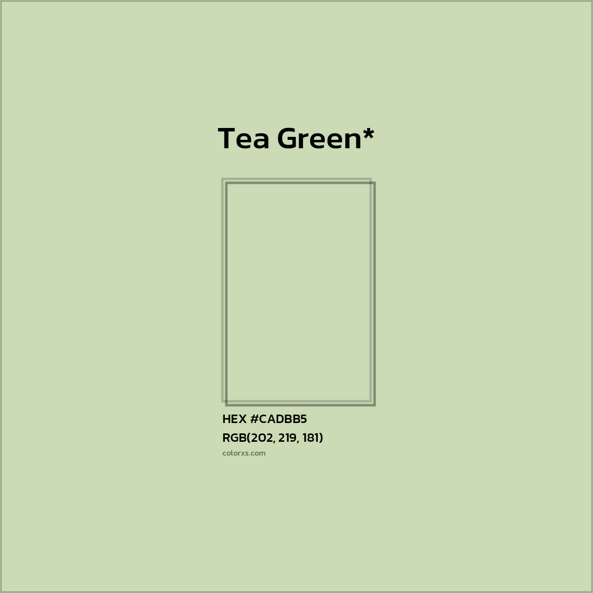 HEX #CADBB5 Color Name, Color Code, Palettes, Similar Paints, Images