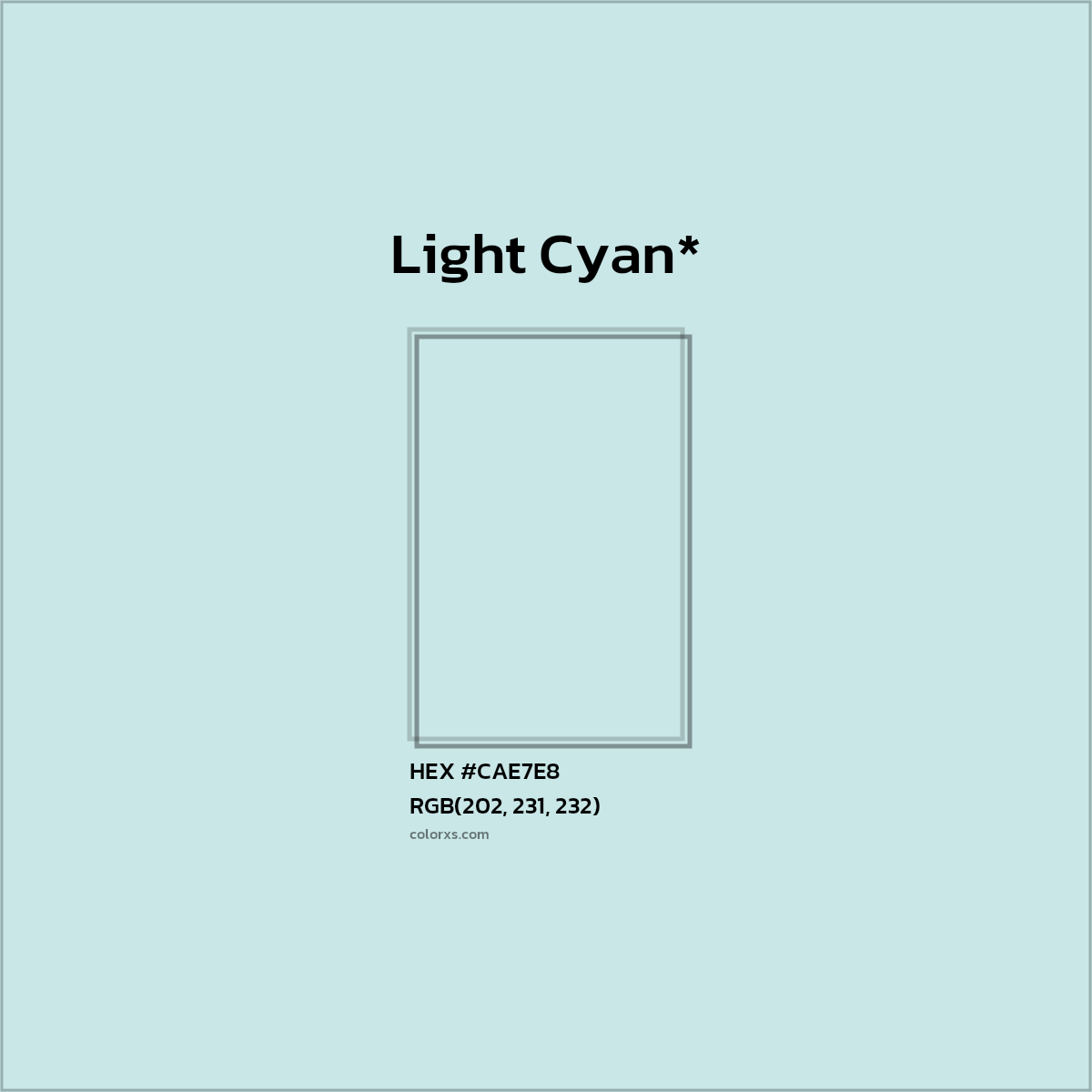 HEX #CAE7E8 Color Name, Color Code, Palettes, Similar Paints, Images