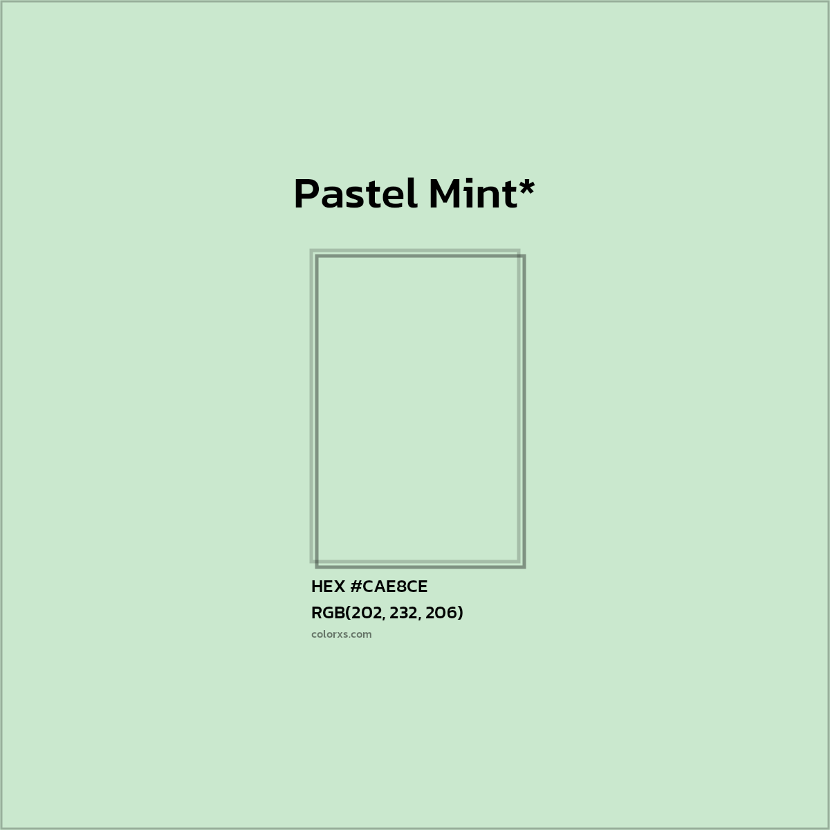 HEX #CAE8CE Color Name, Color Code, Palettes, Similar Paints, Images