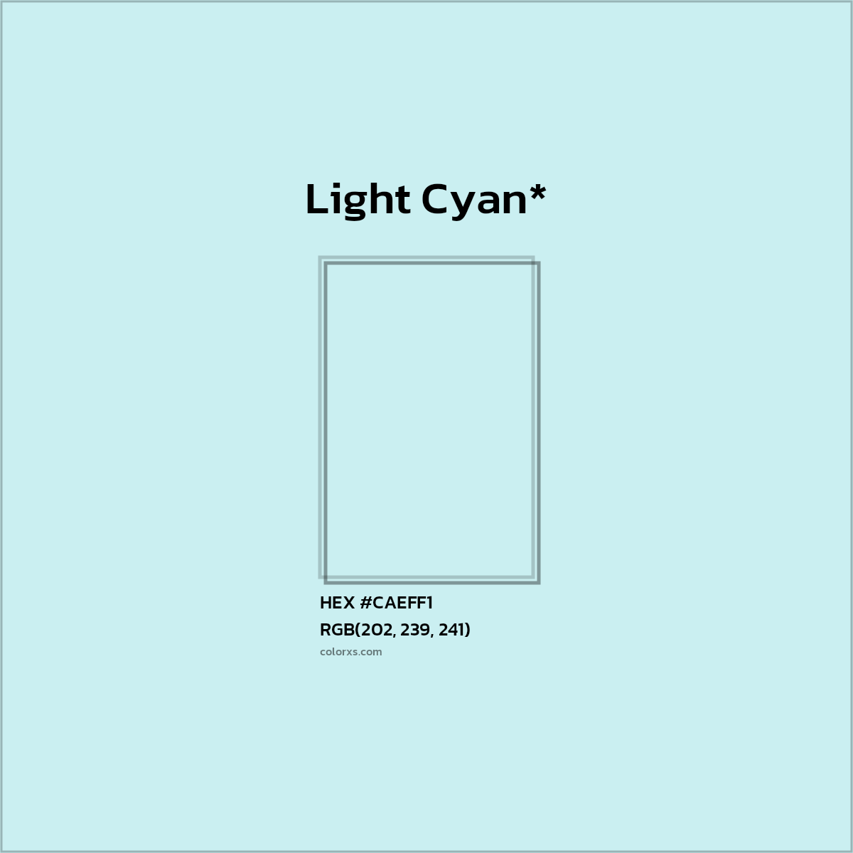 HEX #CAEFF1 Color Name, Color Code, Palettes, Similar Paints, Images