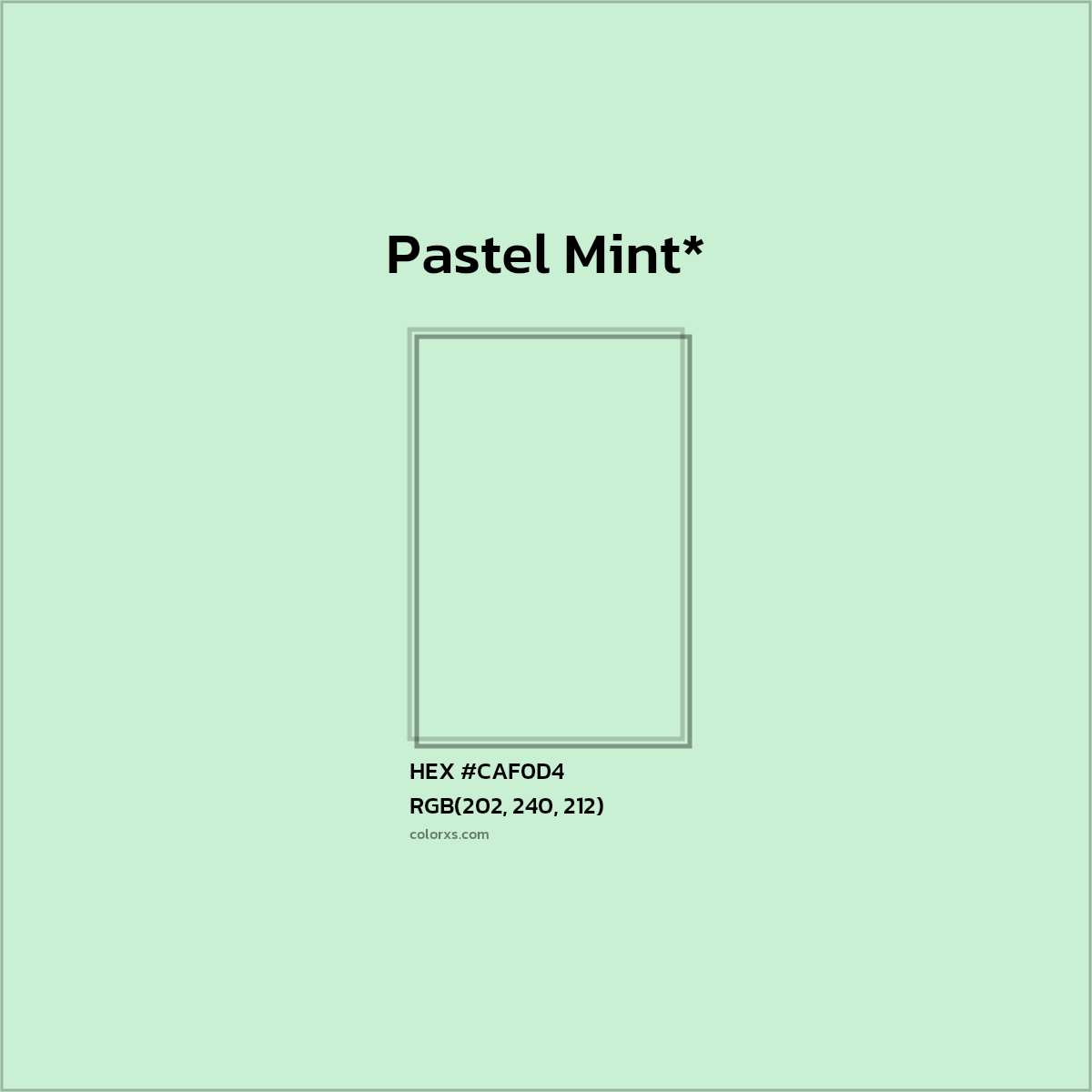 HEX #CAF0D4 Color Name, Color Code, Palettes, Similar Paints, Images