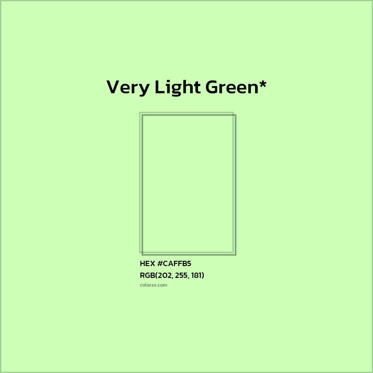 HEX #CAFFB5 Color Name, Color Code, Palettes, Similar Paints, Images