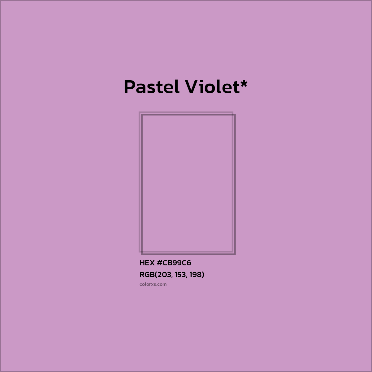 HEX #CB99C6 Color Name, Color Code, Palettes, Similar Paints, Images