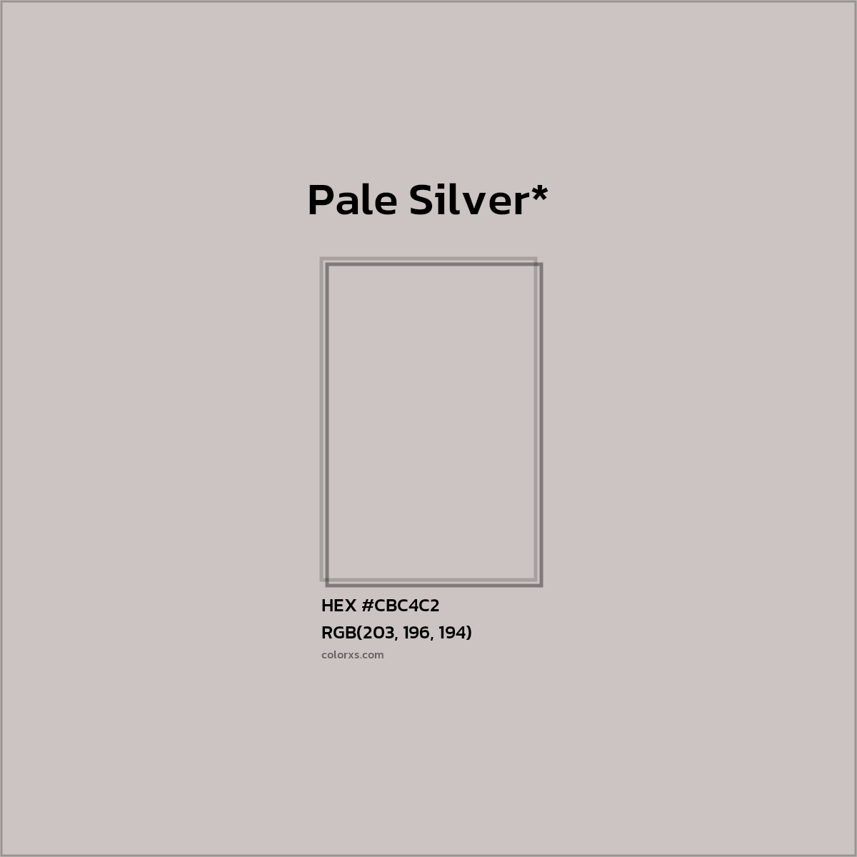 HEX #CBC4C2 Color Name, Color Code, Palettes, Similar Paints, Images